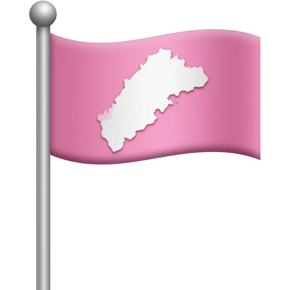 Rectangular pink flag and pole with Telangana State from india map on it emoji