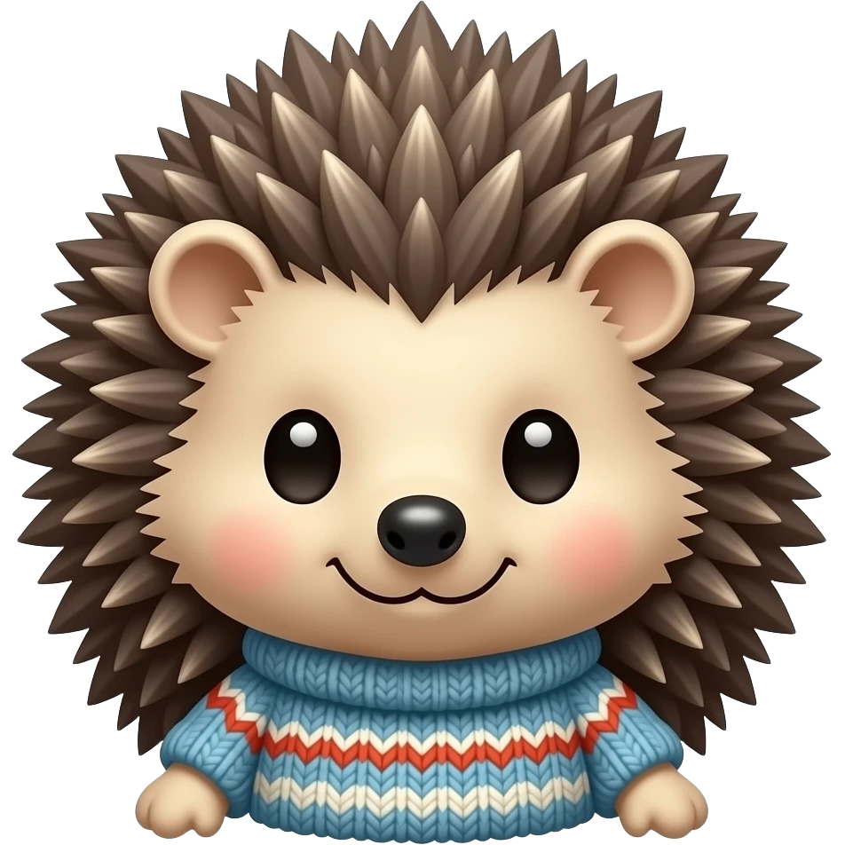 bust shot of a cute Hedgehog wearing Sweater emoji