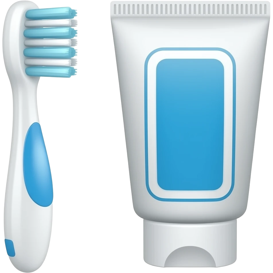 Toothbrush and toothpaste emoji