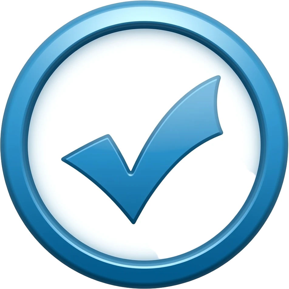 Blue check round emoji