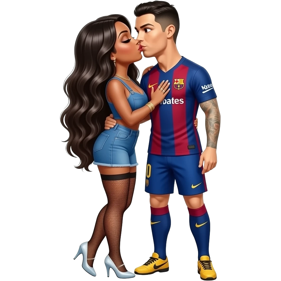 Pabllo Vittar beijando o cristiano ronaldo emoji
