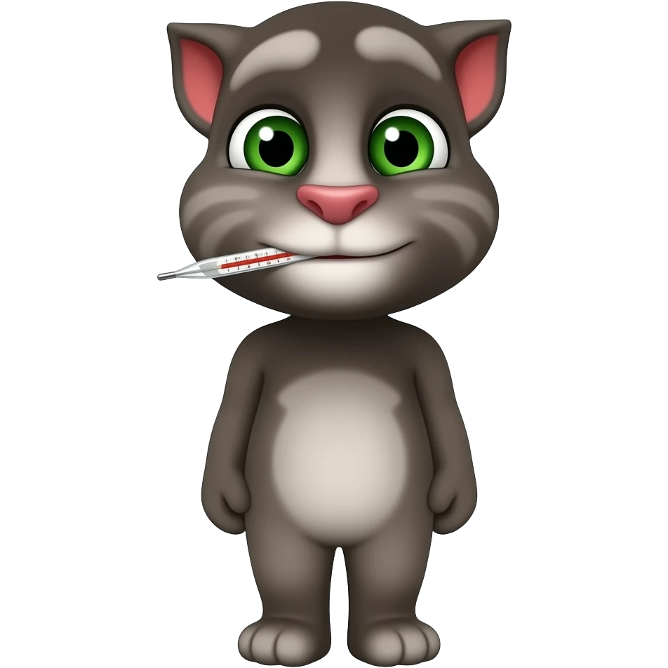 صد تاTalking Tomبا دماسنج در دهانش emoji