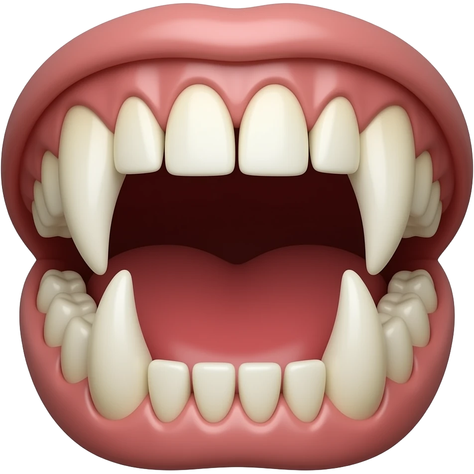 пасть как отдельная часть тела с огромными клыками emoji
