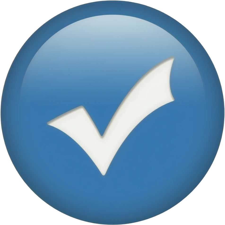 As un círculo azul ahora añádele esto✔️ emoji
