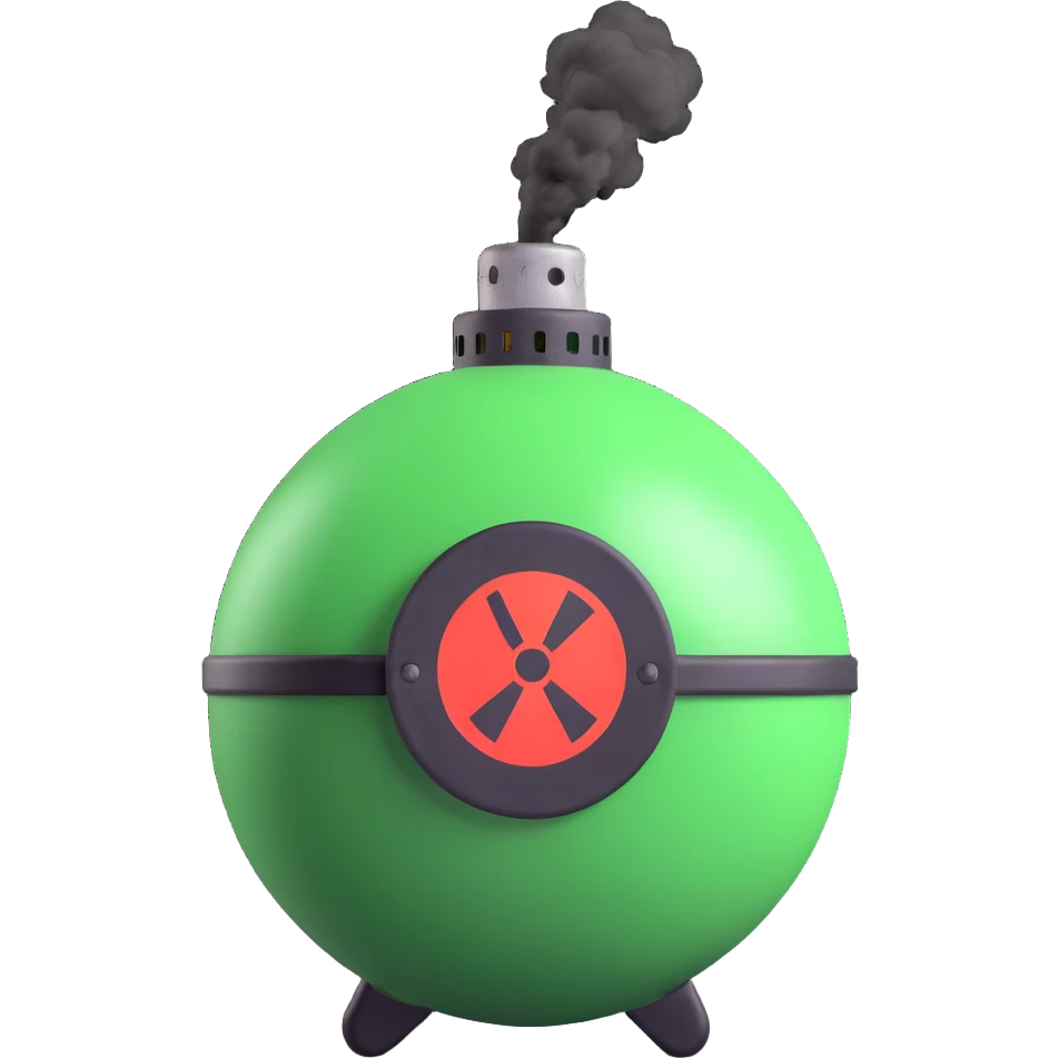 classic bomb with a green radioactive warning sign emoji