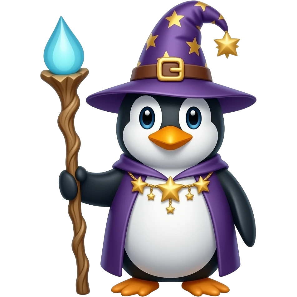 Penguin Wizard emoji