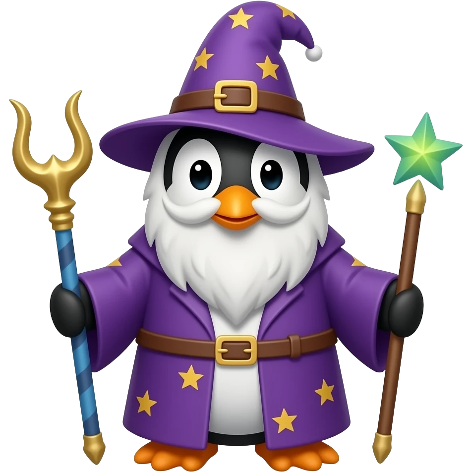 Penguin Wizard emoji