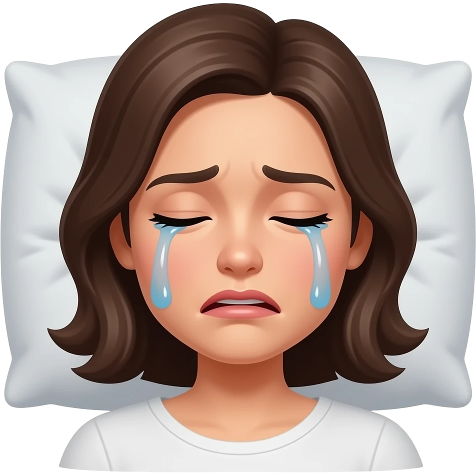 Женщина лежит плачет emoji