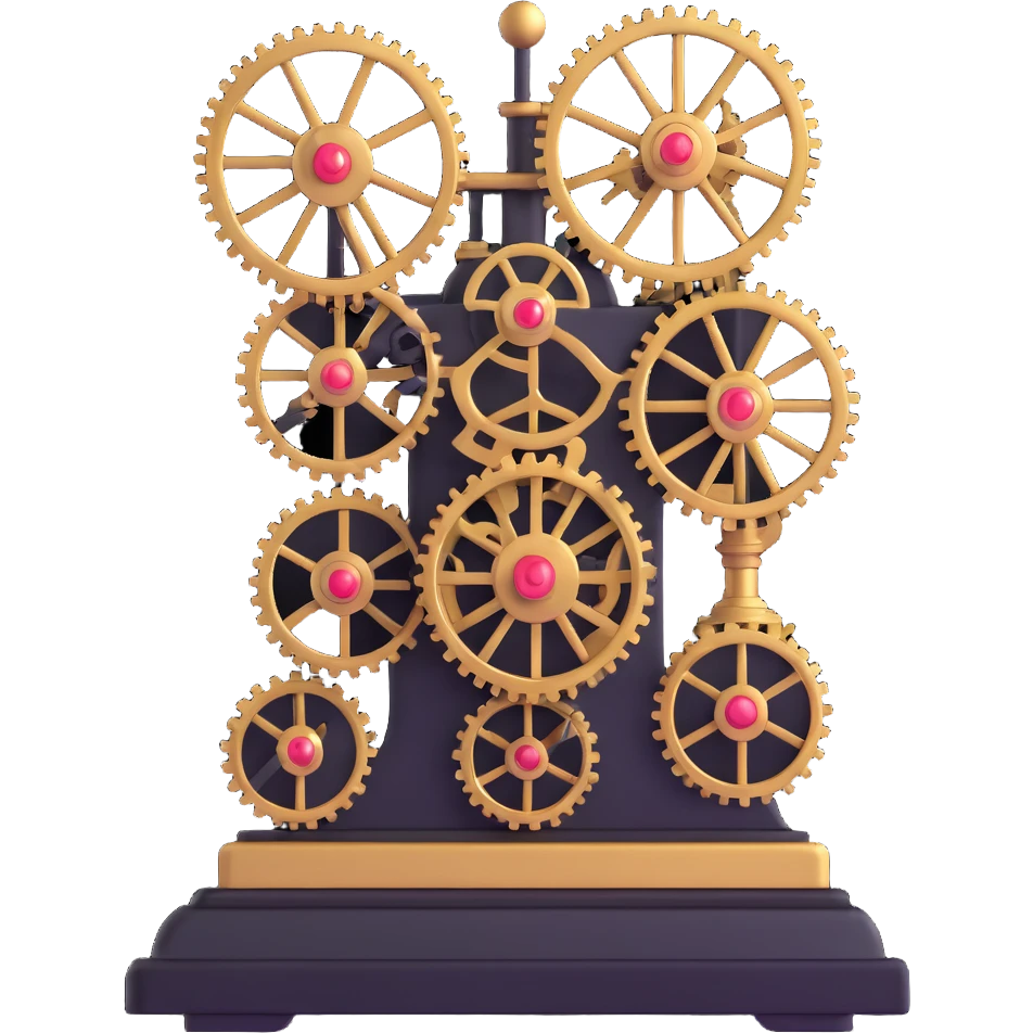 British Empire clockwork machine powered by translation magic emoji