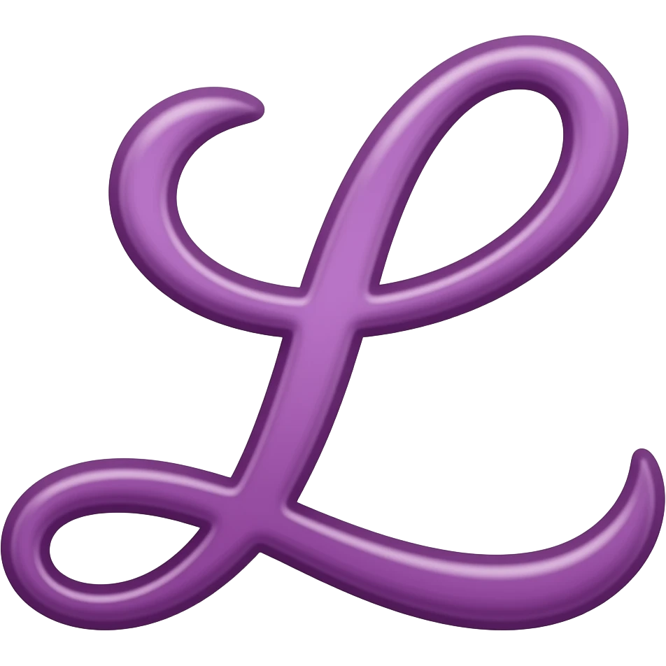 purple letter capital l in cursive style emoji