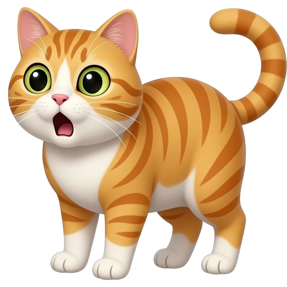یک گربه متعجب که پشماش ریخته emoji