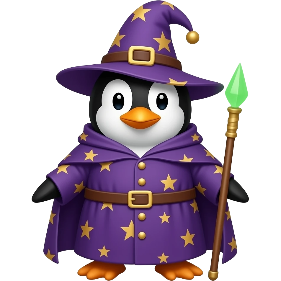 Penguin Wizard emoji
