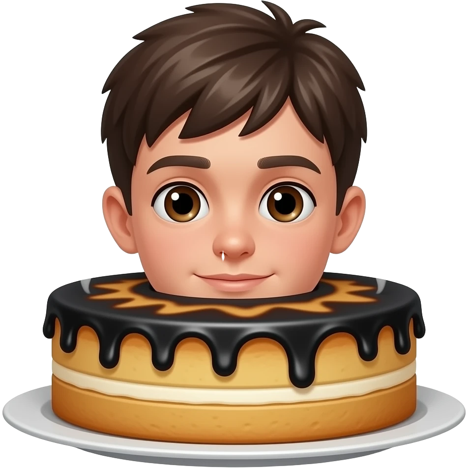 boy with a burnt cake emoji