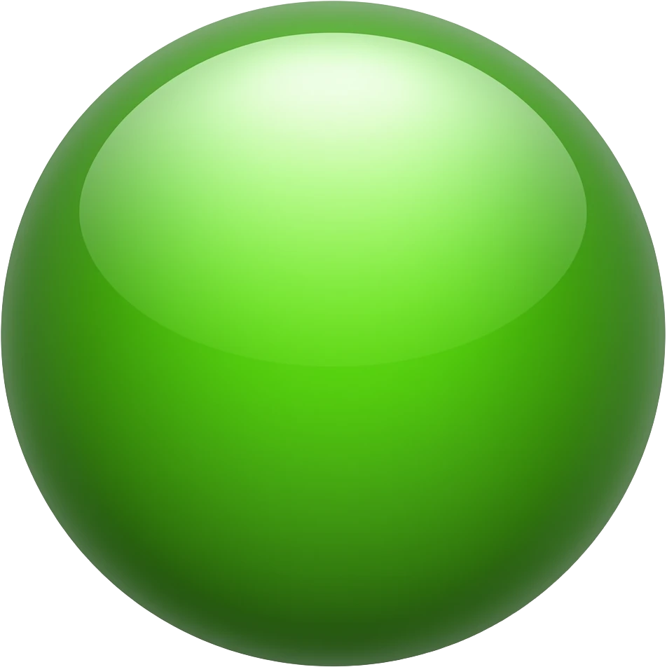 bright green shiny sphere emoji