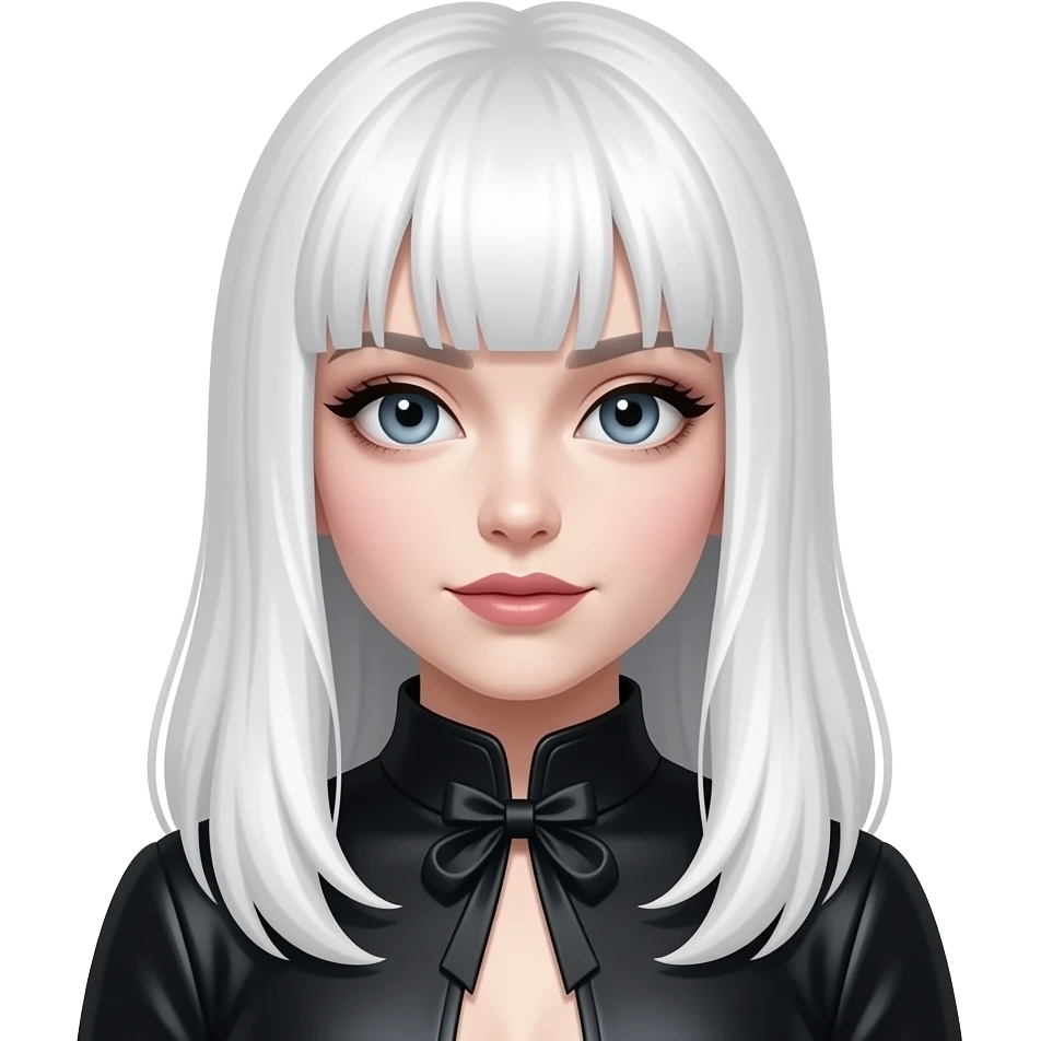 یه خانم با باب های سفید و استایل سافت گاث میخوام emoji
