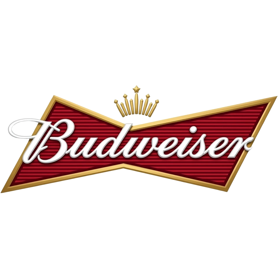 Make the logo of Budweiser and also write d batween u and w emoji