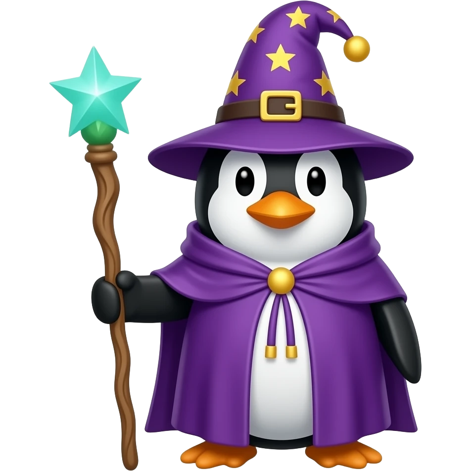 Penguin Wizard emoji
