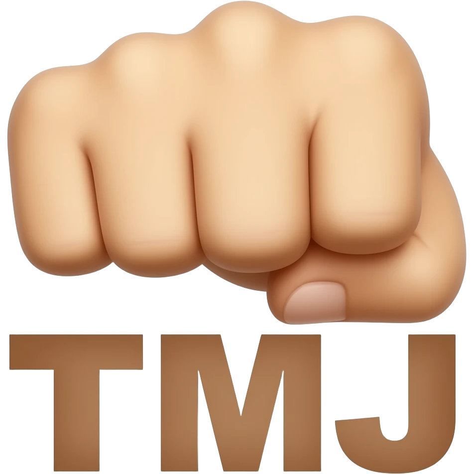 <img src="https://imgproxy.attic.sh/insecure/f:webp/h:756/q:90/w:756/plain/https://attic.sh/zq0v8vzt2oowh3kdcueky1bzxak3" alt="fist bump with bold TMJ letters at the bottom emoji"/> like this but only 5 fingers on each hand emoji