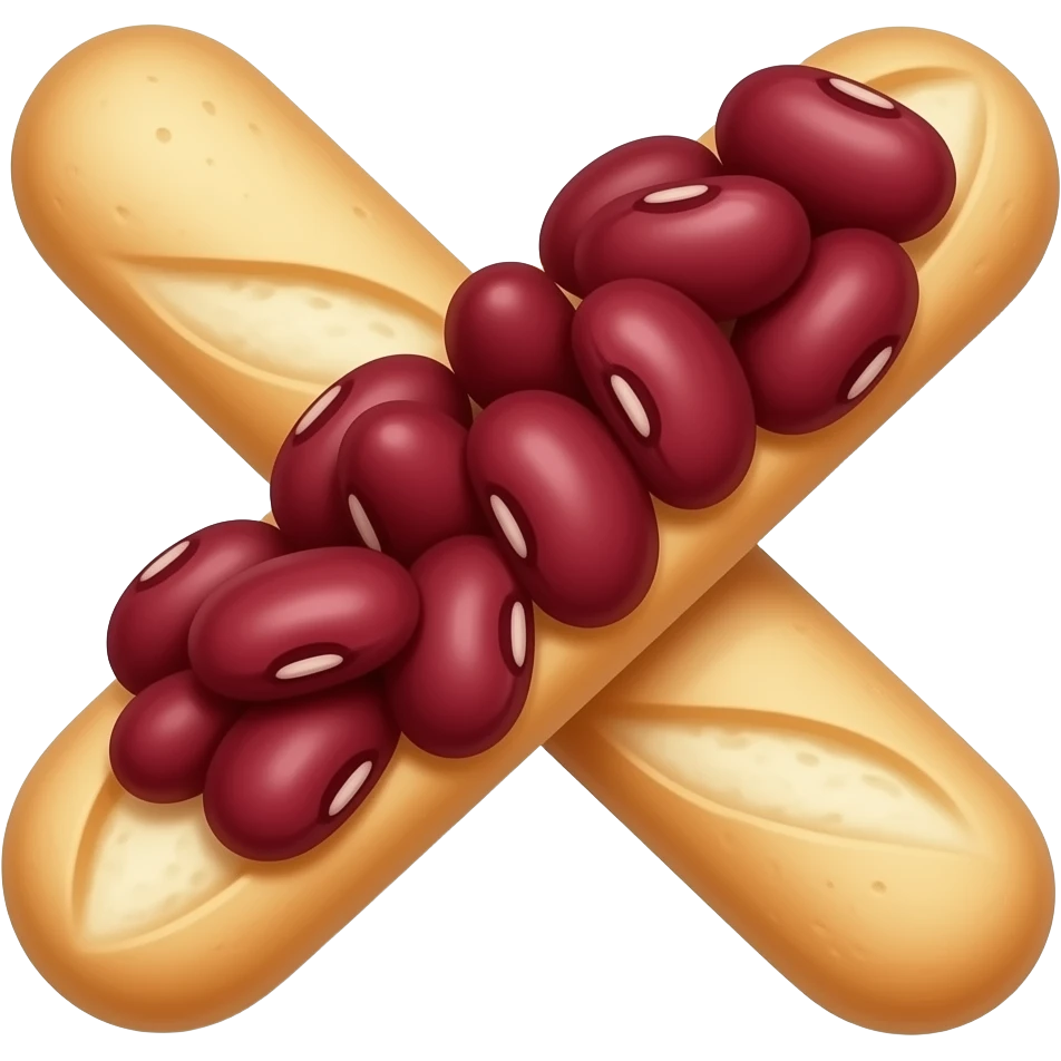 Круглые белые хлебцы с много красной фасолью emoji