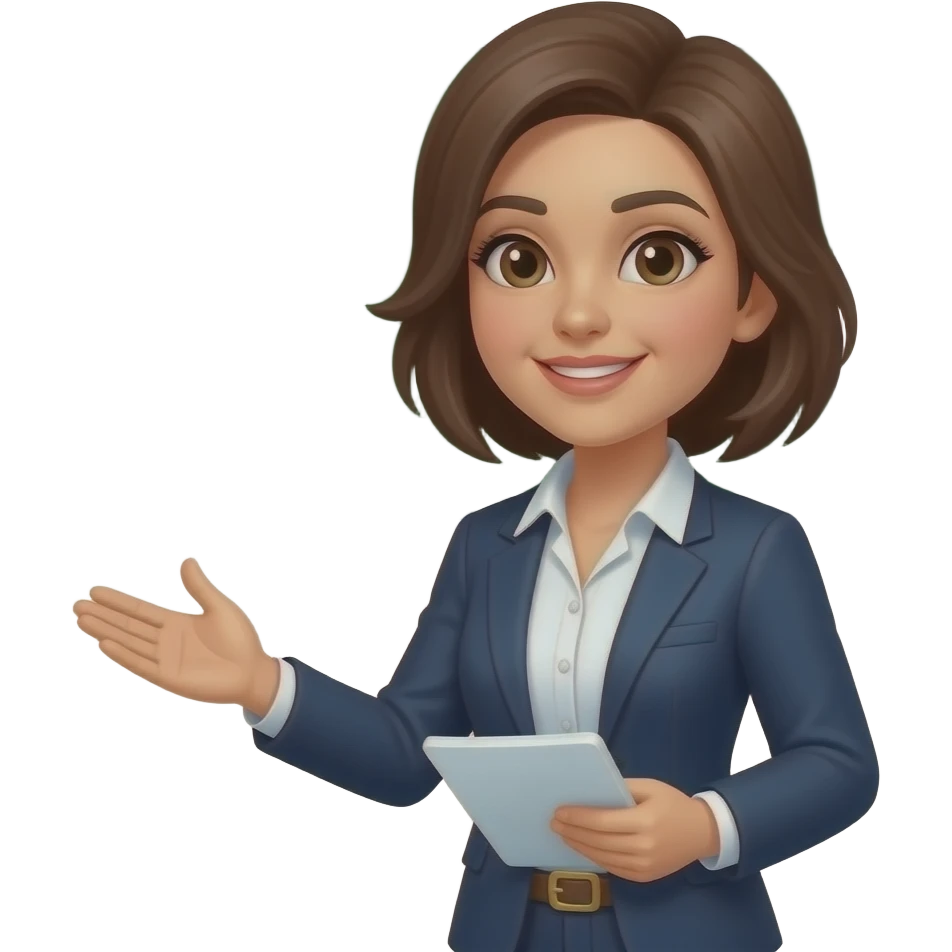 Female standing teaching emoji