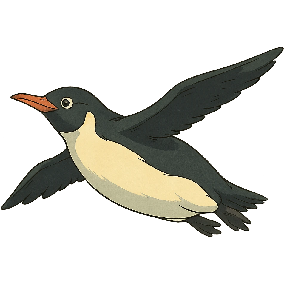 penguin flying emoji