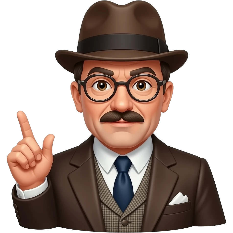 haz a Hercule Poirot como si fuese ha dar un discurso emoji