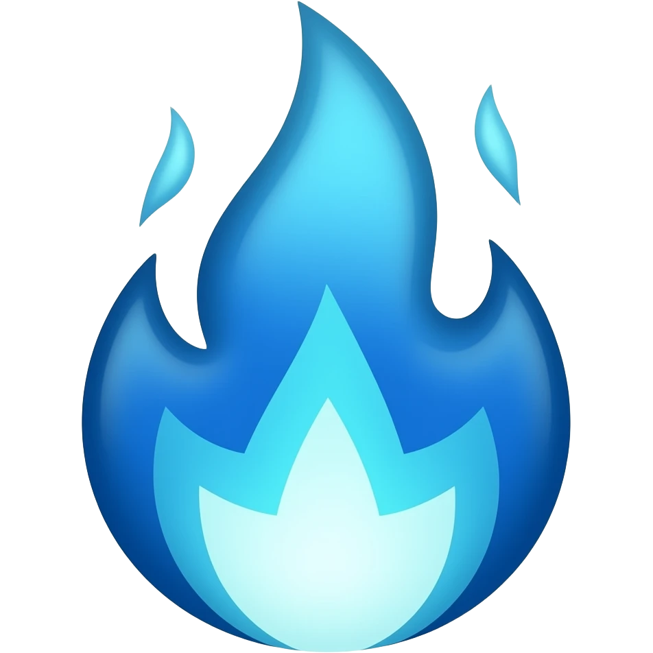 Api biru terbalik emoji