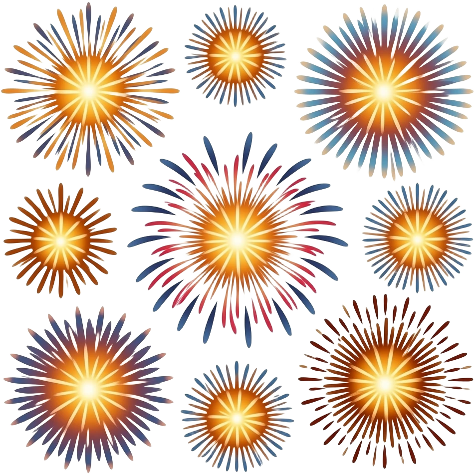 multi firework explosion emoji