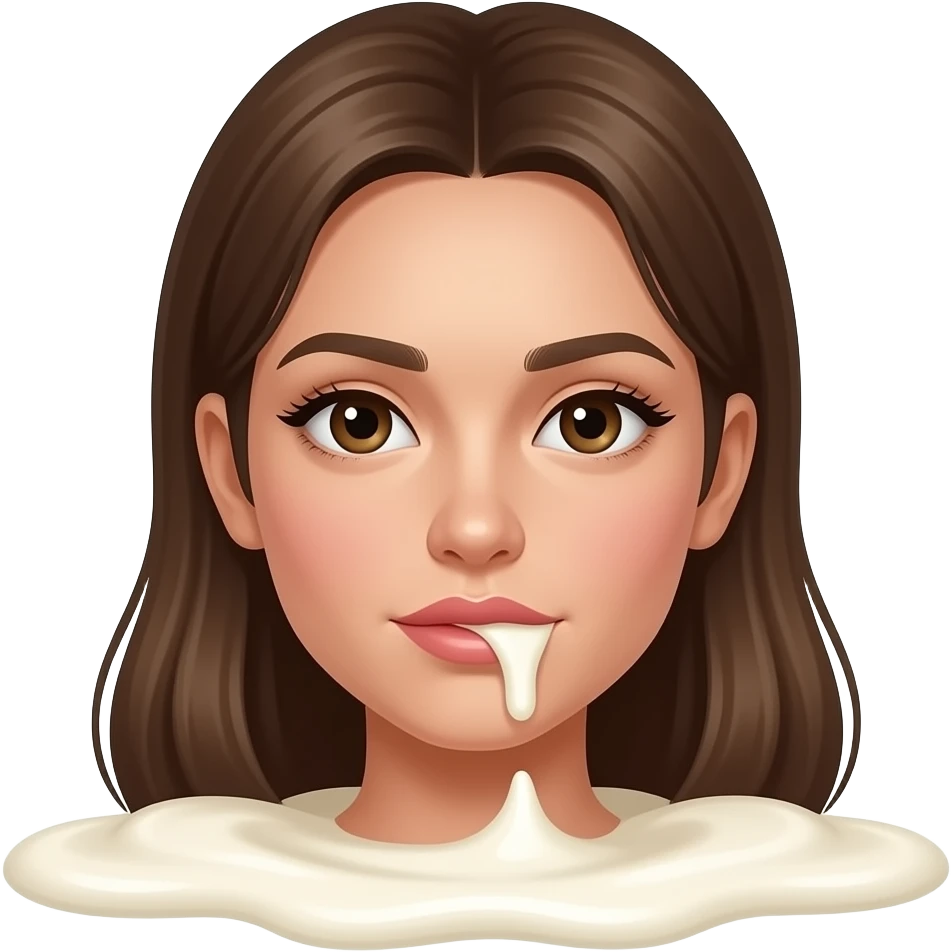 девушка с губами и подбородком в сметане emoji