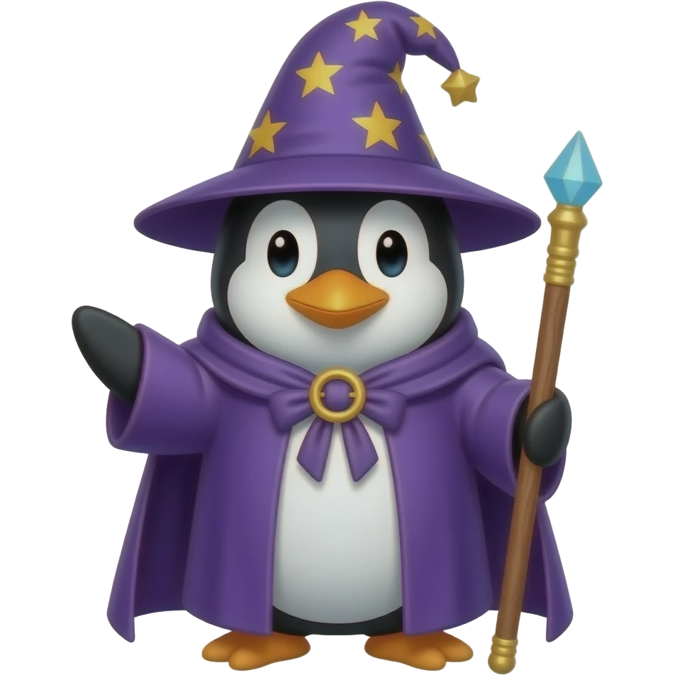 Penguin Wizard emoji