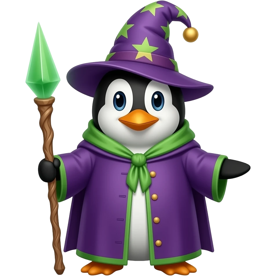 Penguin Wizard emoji