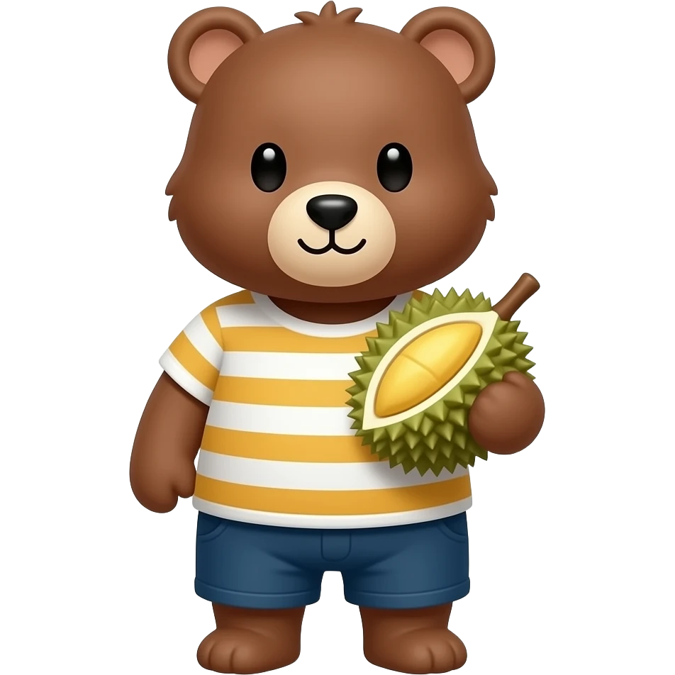 หมีถือทุเรียน emoji