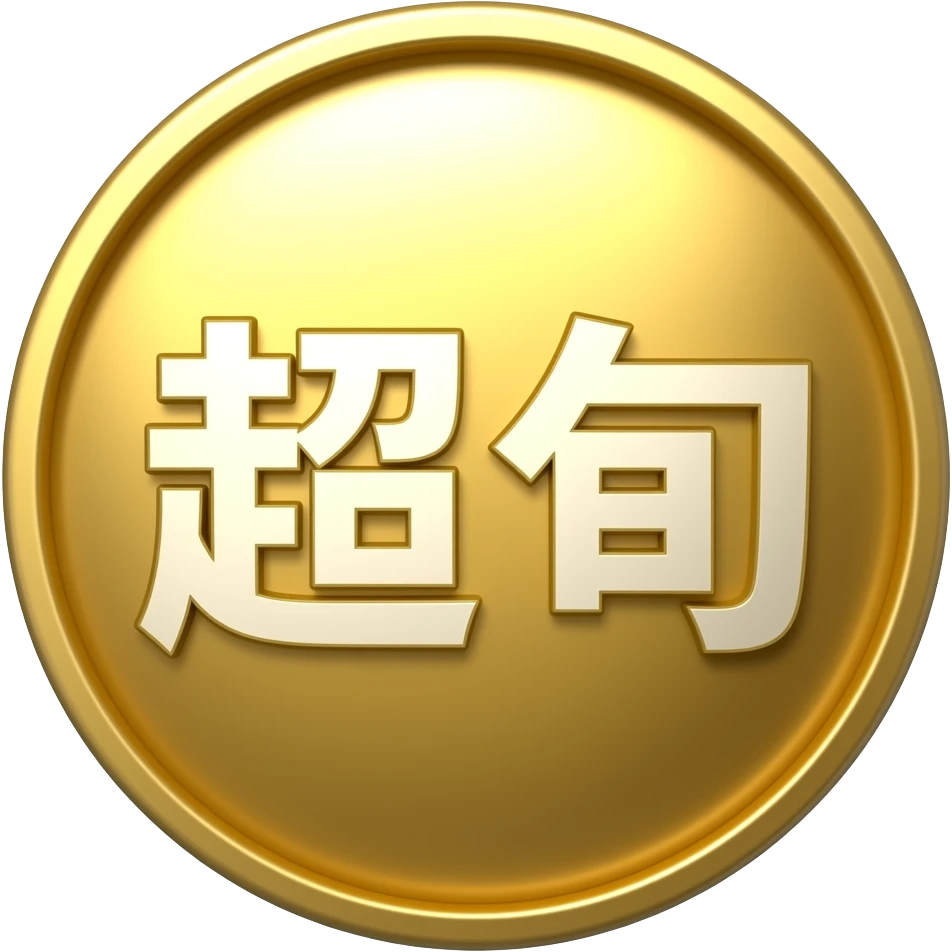 a big gold circle outside "超旬" emoji