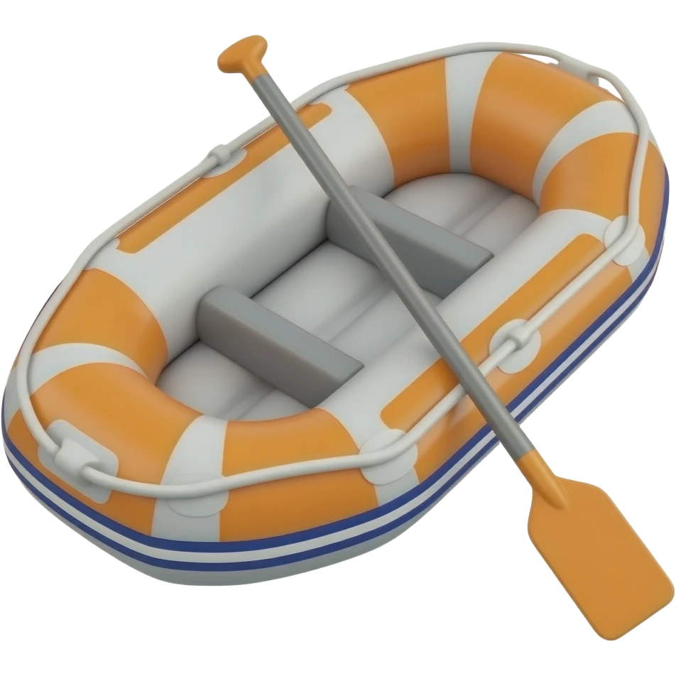 inflatable raft with paddle emoji