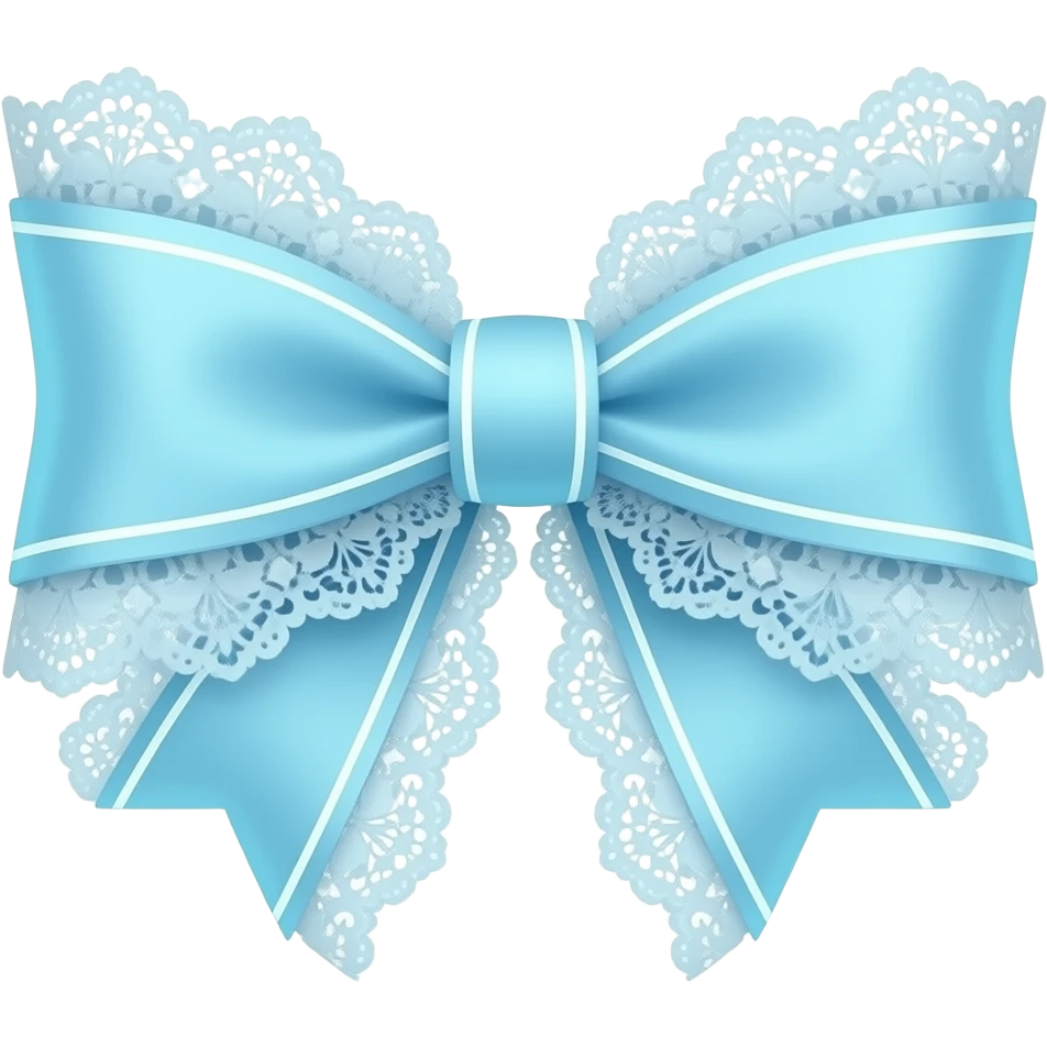 vintage rococo pastel blue neon bow with lace and frills emoji