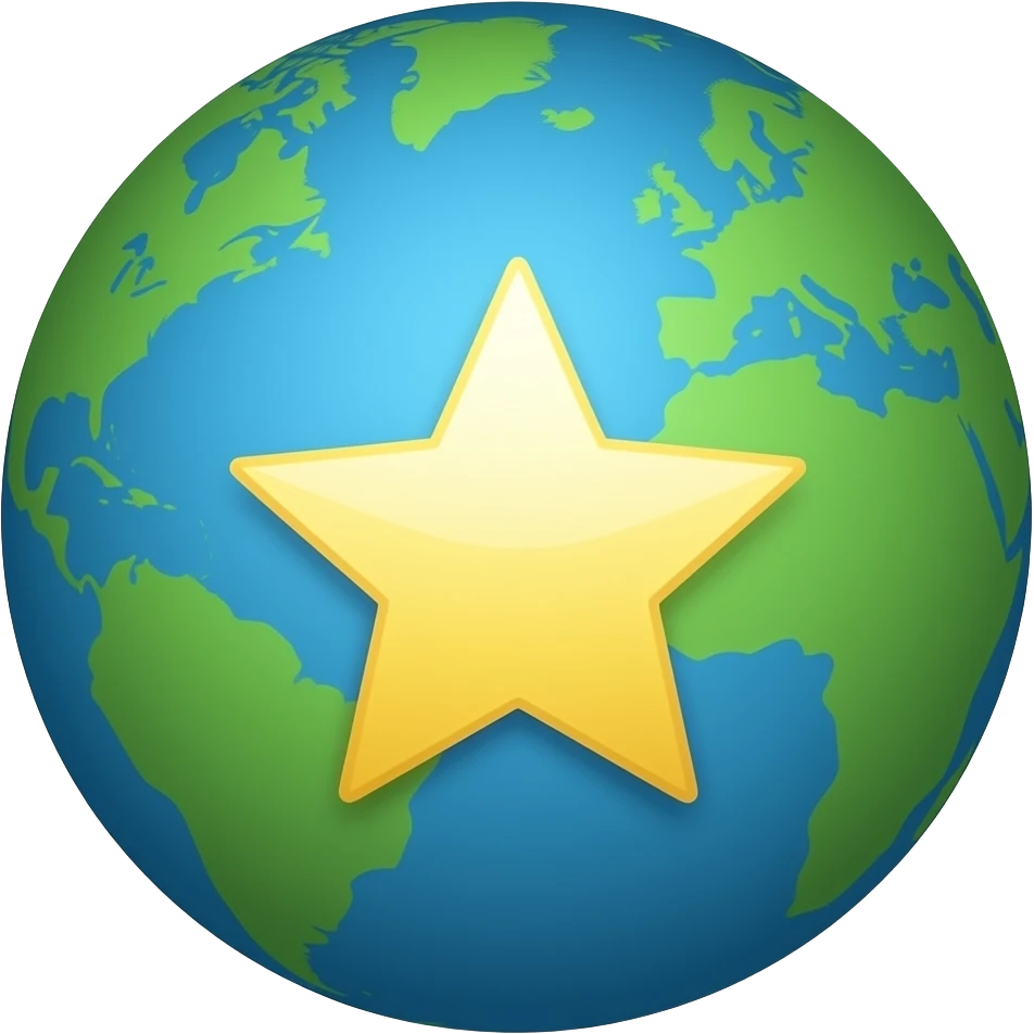 globe with star inside emoji
