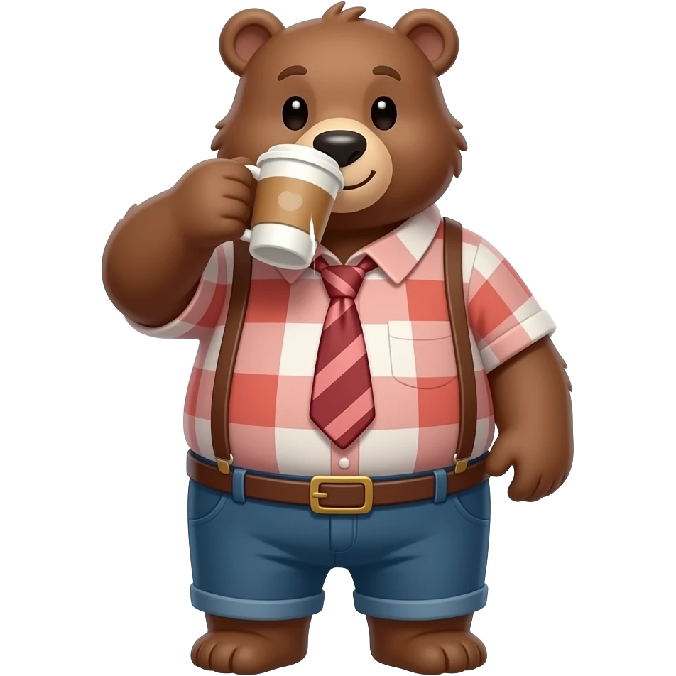Big Bear having coffee emoji