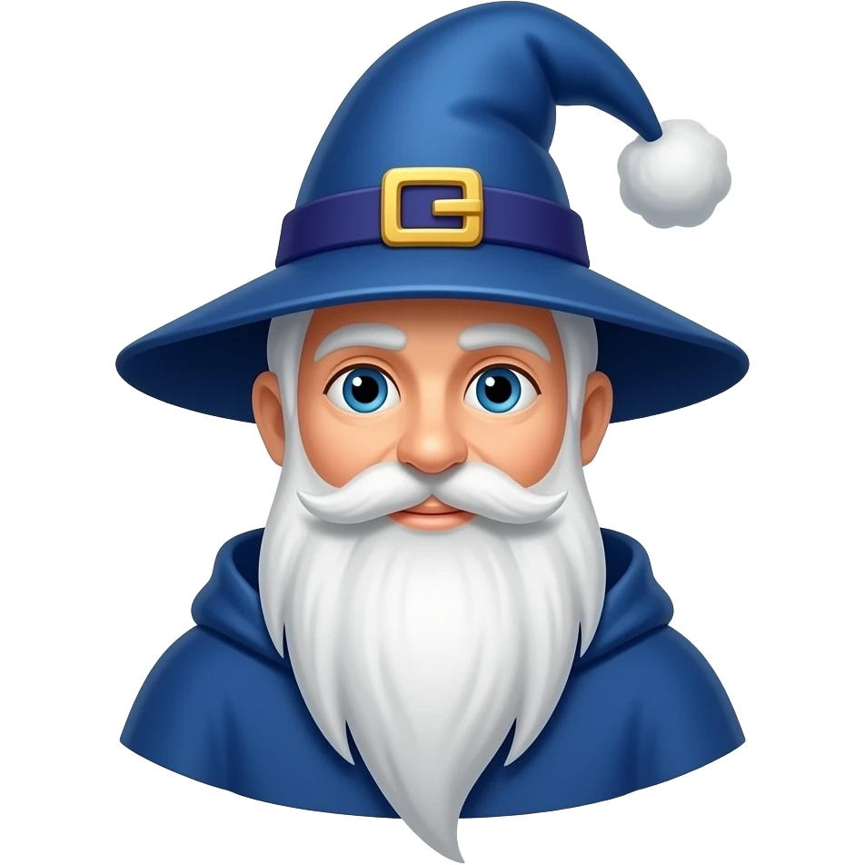 Wizard with Blue Cape wearing hat emoji