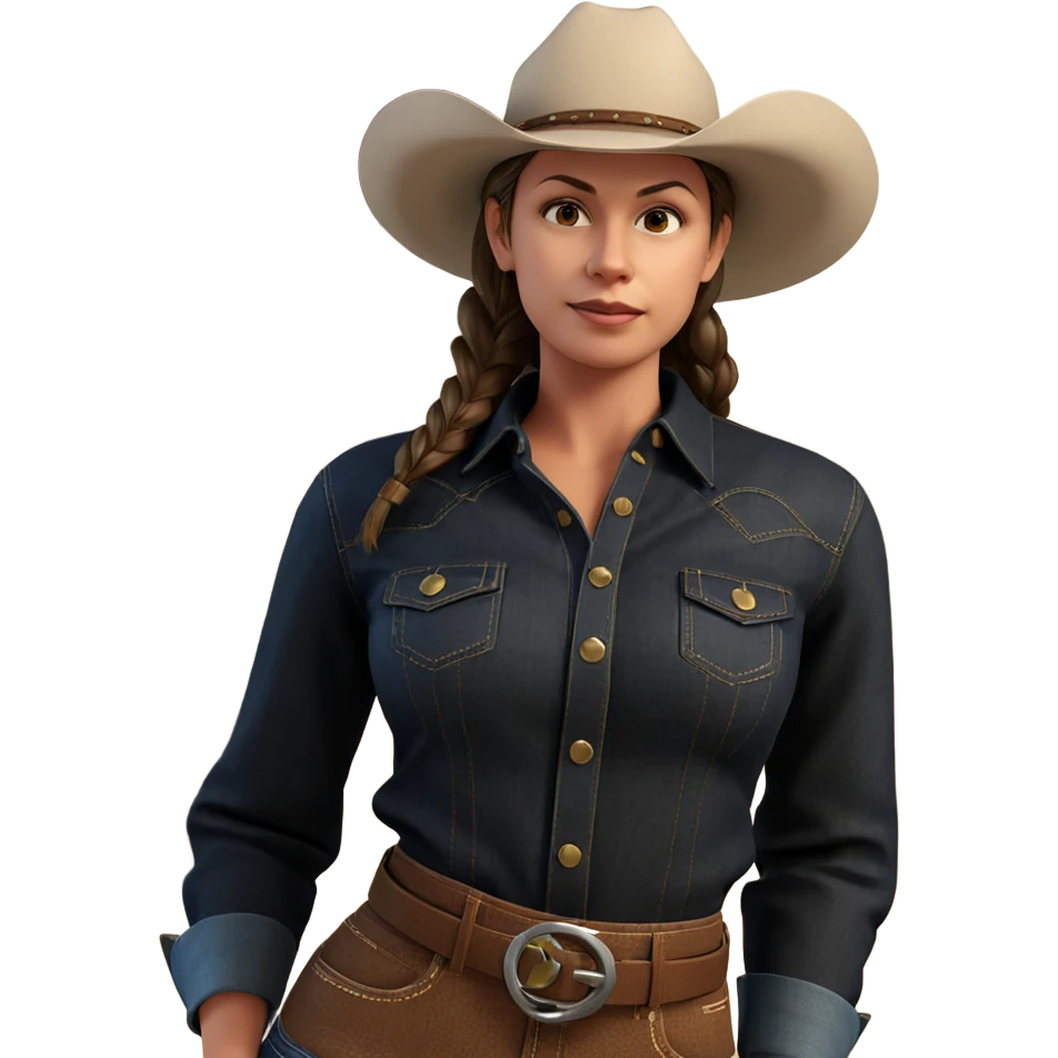 modern cowgirl in denim emoji