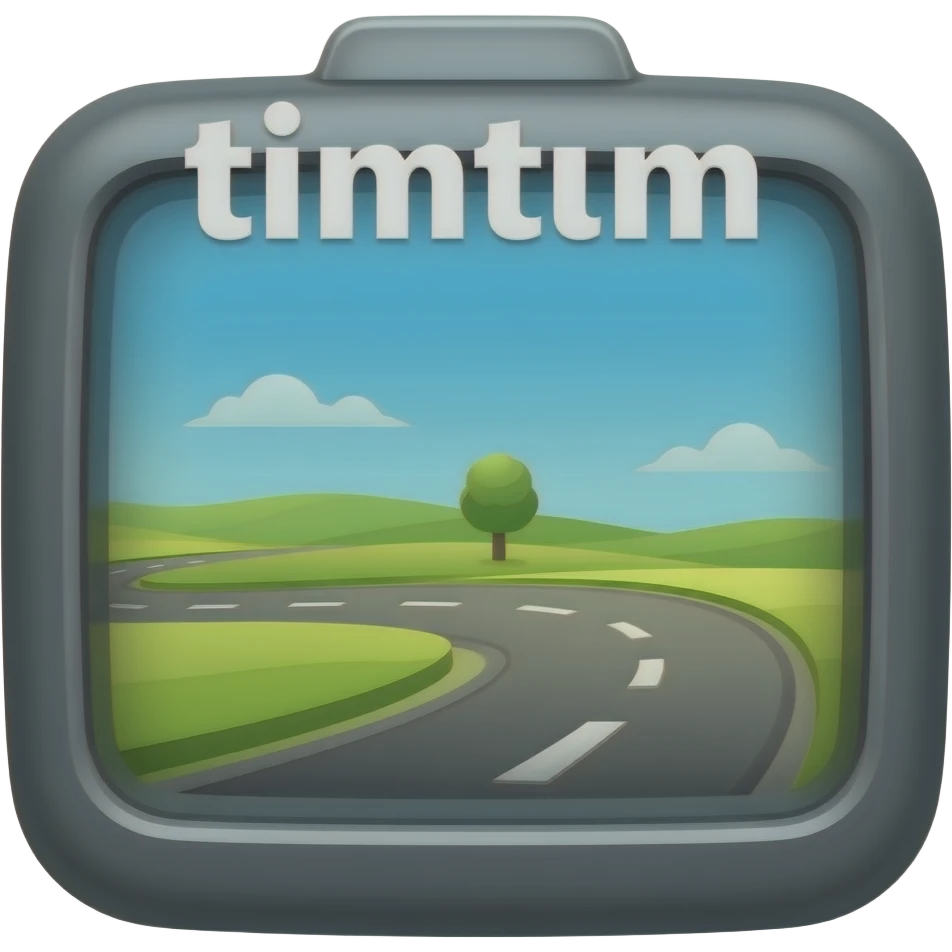 a satnav with the words timtim written on it emoji