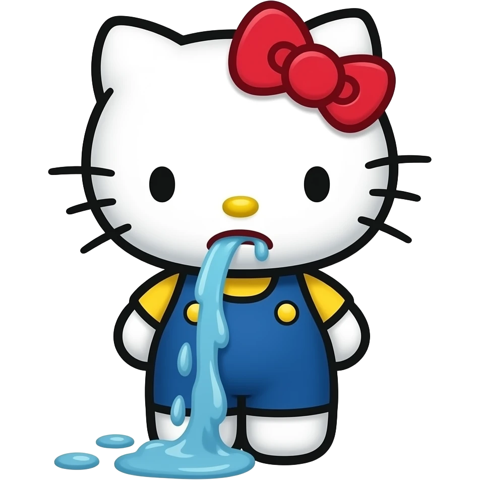 vomiting, diarrhea, epidemic hello kitty emoji