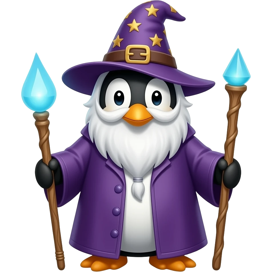Penguin Wizard emoji