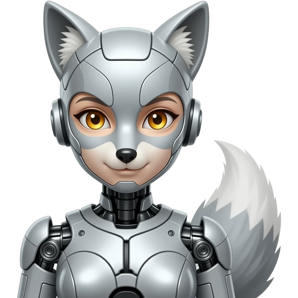 A humanoid robot female fox emoji