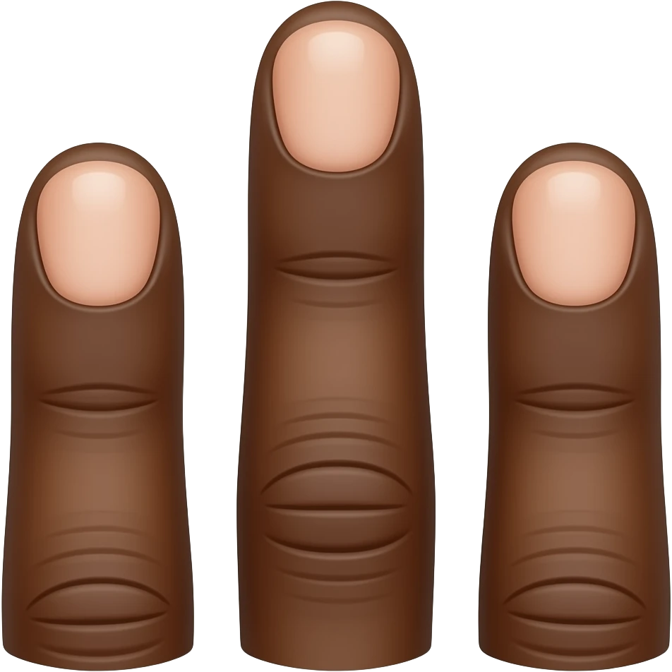 3 fingers black skin emoji