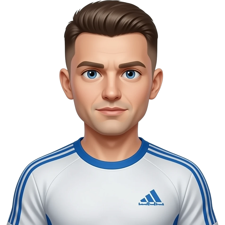 skinny man adidas sporty outfit buzz cut light skin Russian full height emoji