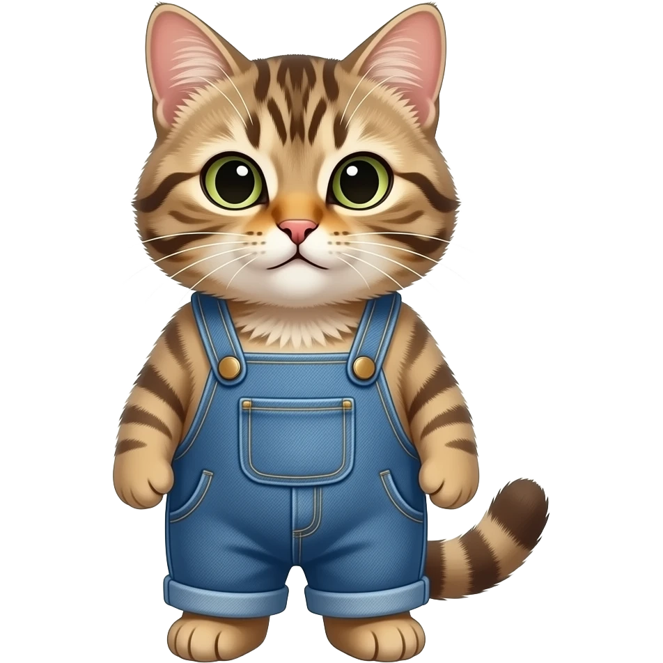 un chat avec une saloppette emoji
