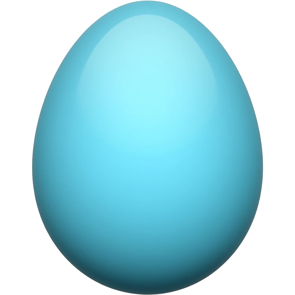A blue egg a normal one emoji