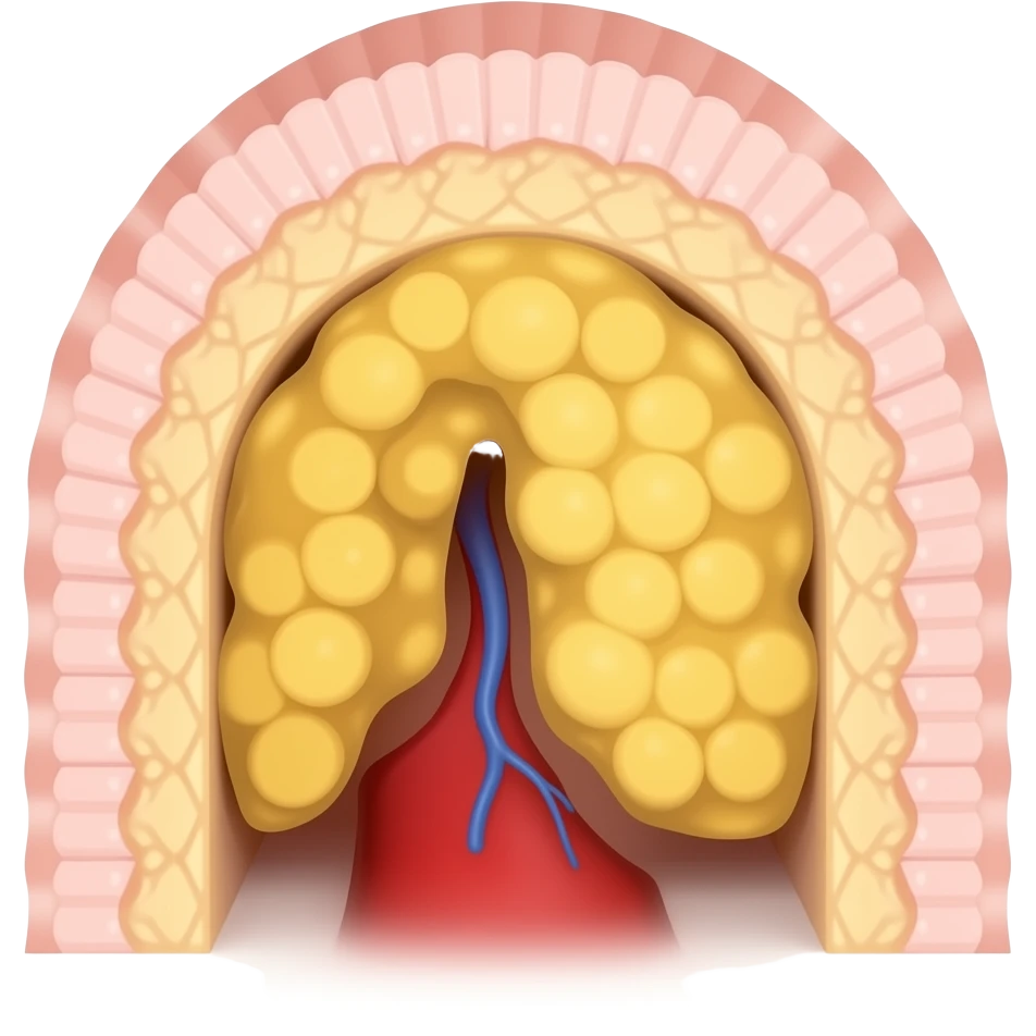 yellow adipose blocking blood flow in vascular tune emoji