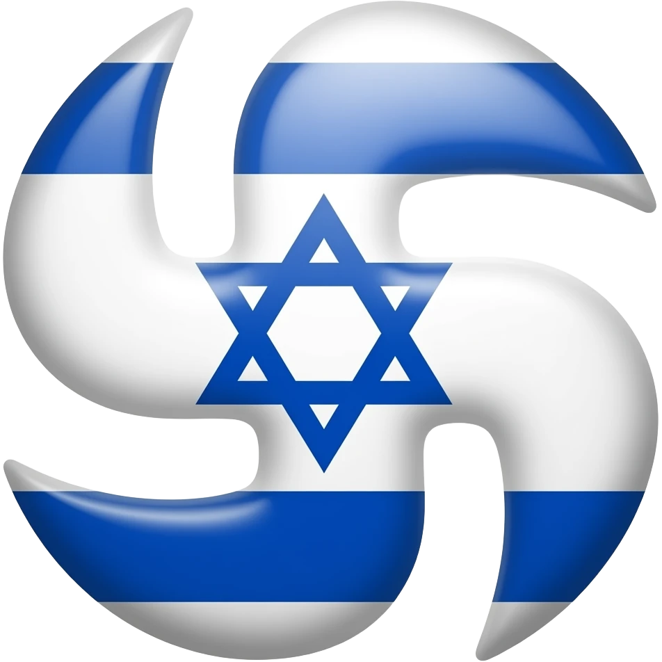 Make a     swastika out of the Israel flag emoji