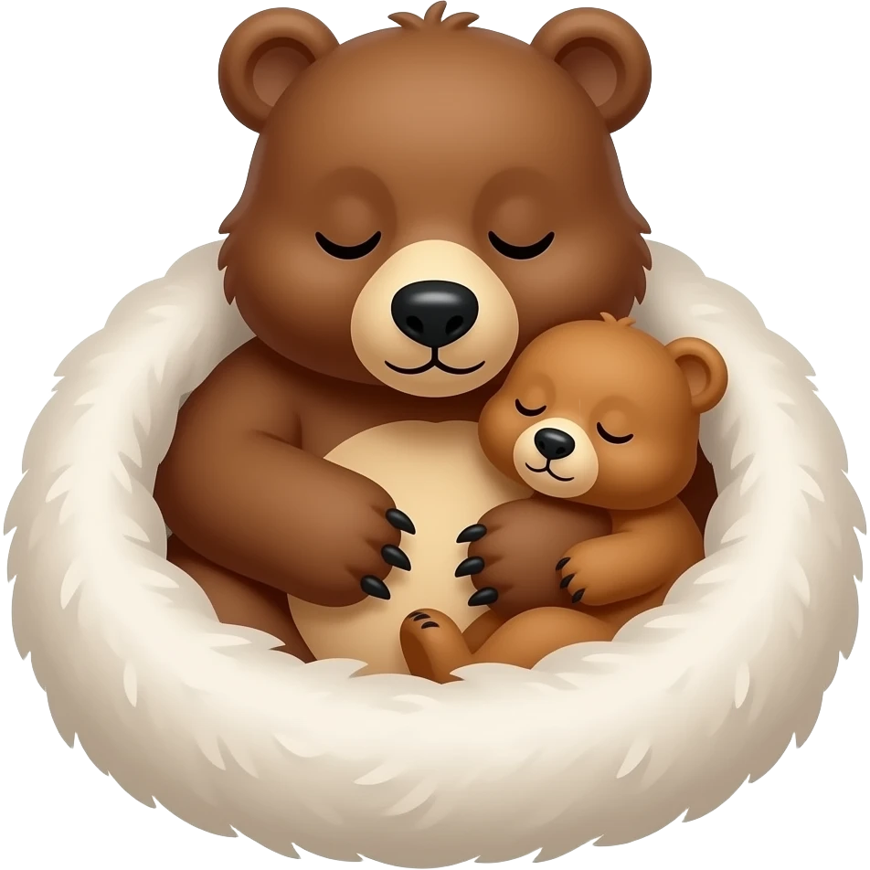 Bear and cub in sleeping blanket emoji
